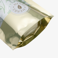 Recycelbarer Folien-Standbodenbeutel 11 x 19 x 7 cm mit individuellem Boden, von unten (Abb. metallisierte Folie) 