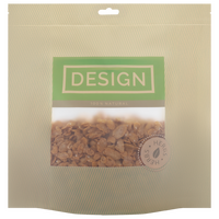 Recycelbarer Folien-Standbodenbeutel 19 x 19 x 11 cm mit individuellem Boden (Abb. durchsichtige Folie mit Druckverschluss und Euroloch)