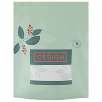 Recycelbarer Folien-Standbodenbeutel 19 x 26 x 11 cm mit individuellem Boden und Ventil (Abb. mit Weißdruck und Druckverschluss)