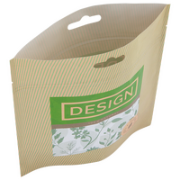 Recycelbares-Papier-Standbodenbeutel 13 x 22 x 7 cm mit neutralem Boden, von oben (Abb. mit Druckverschluss und Euroloch)