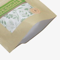 Recycelbares-Papier-Standbodenbeutel 13 x 22 x 7 cm mit neutralem Boden, von unten