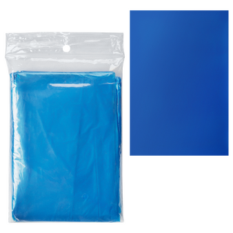 Regenponcho aus Kunststoff im Polybeutel, bedruckter Papiereinleger