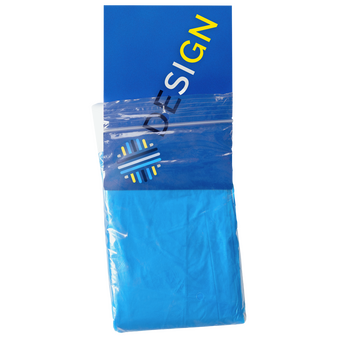 Regenponcho aus Kunststoff im Polybeutel, bedruckter Papiereinleger