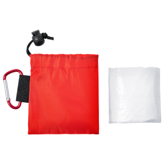 Regenponcho aus LDPE in Tragetasche, ohne Werbeanbringung