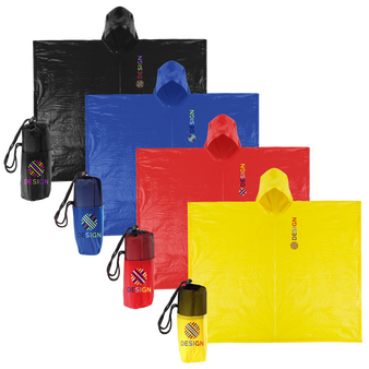 Regenponcho aus PEVA im Trageetui, Farbauswahl