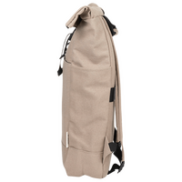 Rolltop-Rucksack aus recyceltem Canvas, seitlich