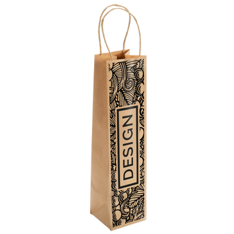 Rundum bedruckte Papiertragetasche mit Papierkordeln, 10 x 40 x 10 cm, 1/0-farbig