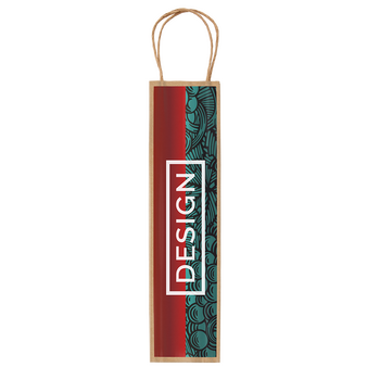 Rundum bedruckte Papiertragetasche mit Papierkordeln, 10 x 40 x 10 cm, 4/0-farbig + Weißdruck