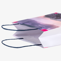 Papiertragetaschen mit Papierkordeln, 34 x 24 x 10 cm, 4/0 farbig