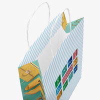 Rundumbedruckte Papiertragetasche in M mit Papierkordeln, 26 x 34 x 14 cm, 4/0-farbig