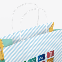 Rundumbedruckte Papiertragetasche in M mit Papierkordeln, 26 x 34 x 14 cm, 4/0-farbig