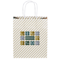 Rundumbedruckte Papiertragetasche in XS mit Papierkordeln, 19 x 22,5 x 8 cm, 4/0-farbig