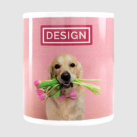 Tasse bedruckt mit Hundebild frontal