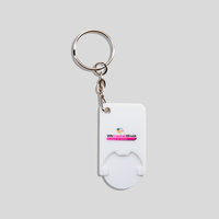 Schlüsselanhänger, farbig bedruckt, weiß
