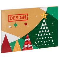 Schoko-Adventskalender, Kompakt-Tischkalender, Querformat, 4/0-farbig bedruckt