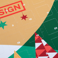 Schoko-Adventskalender, Kompakt-Tischkalender, Querformat, 4/0-farbig bedruckt