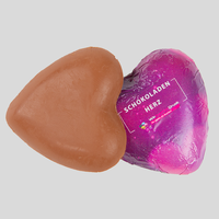 Schokoladenherz, bedruckt und unbedruckt, liegend