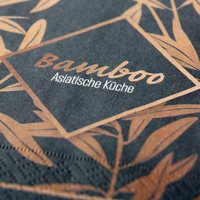 Serviette, Tissue, 1/4-Falz, Vierteldruck, farbig, Detail Druck