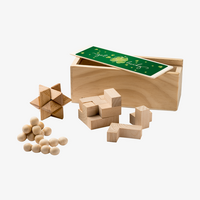 Set mit 3 Geschicklichkeitsspielen aus Naturholz, einseitig bedruckt