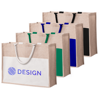 Shopper aus Jute mit farbigem Fach, Farbauswahl