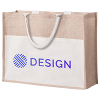 Shopper aus Jute mit farbigem Fach