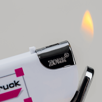 Slider Feuerzeug, beidseitigem Farbdruck mit Text, Feuerzeug mit Flamme