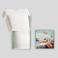 Snack Verpackung mit Klappdeckel, einseitig bedruckt 4/0-farbig, Innenansicht, Draufsicht