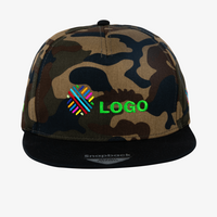 Snapback Camo Cap, mit ZWEI Stickpositionen, Vorne
