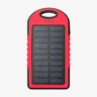 Solar-Powerbank mit LED-Ladeanzeige 5 W 4.000 mAh rot