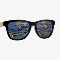 Sonnenbrille schwarz mit Bambusbügeln