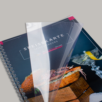 Speisekarte, farbig bedruckt, liegend