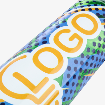Sportflasche aus RPET mit Edelstahldeckel und Trageschlaufe, 500 ml