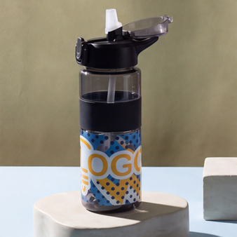 Sportflasche aus RPET mit Flip-Top-Deckel und Silikonring, 700 ml