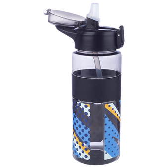 Sportflasche aus RPET mit Flip-Top-Deckel und Silikonring, 700 ml
