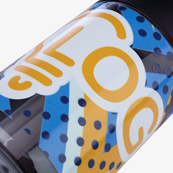 Sportflasche aus RPET mit Flip-Top-Deckel und Silikonring, 700 ml