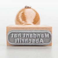 Stempel, liegend mit Motiv, Holz