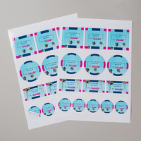 Stickerbogen, farbig bedruckt, verschiedene Größen, rechteckig, liegend