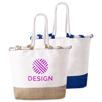 Strandtasche mit Kordelgriffen und Juteboden, Farbauswahl