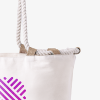 Strandtasche mit Kordelgriffen und Juteboden, Detailansicht