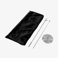 Tischfahne, schwarz, Beutel mit Inhalt