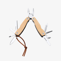 Taschenmesser aus Holz mit 12 Funktionen offen