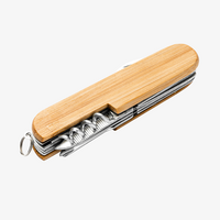 Taschenmesser aus Holz mit 6 Funktionen geschlossen seitlich