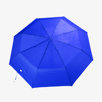 Taschenschirm, Manuell mit Holzgriff, Blau, offen