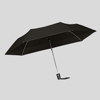 Taschenschirm, geoeffnet , Schwarz