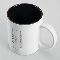 Tasse außen WEISS, innen schwarz mit einseitiger Lasergravur