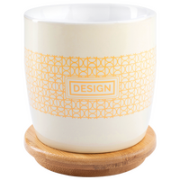 Tasse bedruckt frontal auf Untersetzer