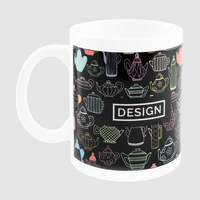 Tasse bedruckte Seite schräg