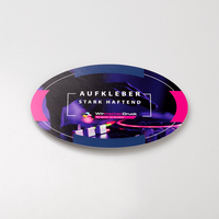 Temperaturbeständige Aufkleber, oval Form, berduckt mit Text