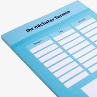 Terminzettelblock, farbig bedruckt, details