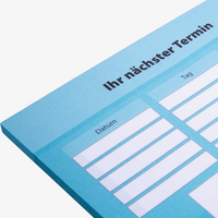 Terminzettelblock, farbig bedruckt, Motiv, liegend